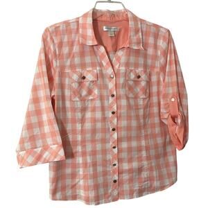 NEW Christopher & Banks Size Large Button Down Peach